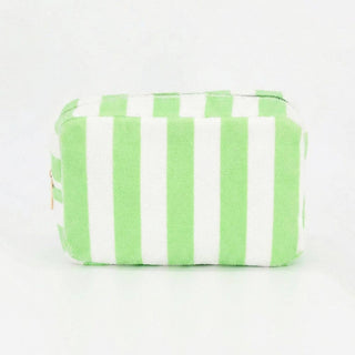 Striped Terry Cloth Cosmetic Pouch Bag