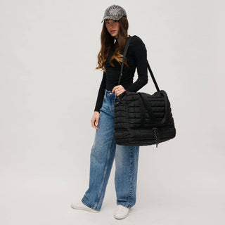 Globetrotter Quilted Nylon Puffer Travel Weekender