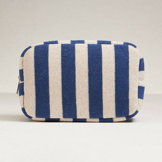 Striped Terry Cloth Cosmetic Pouch Bag