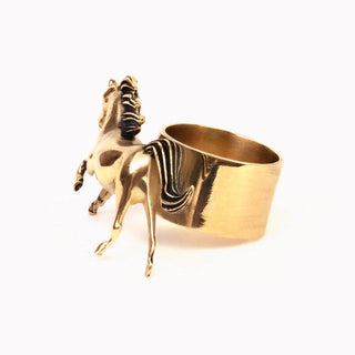 Brass Horse Bandana Ring