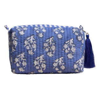 Floral Pattern Quilted Tassel Portable Cosmetic Pouch Bag