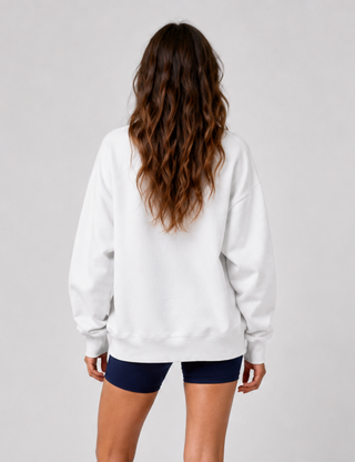 Ladies Casual Solid Mock Neck Oversized Sweatshirt