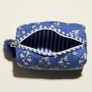 Floral Pattern Quilted Tassel Portable Cosmetic Pouch Bag