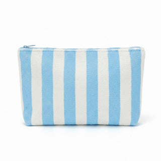 Striped Terry Cloth Cosmetic Pouch Bag