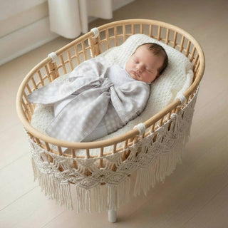 Newborn Swaddle Sash Maternity Sash with Big Bowknot Plaid