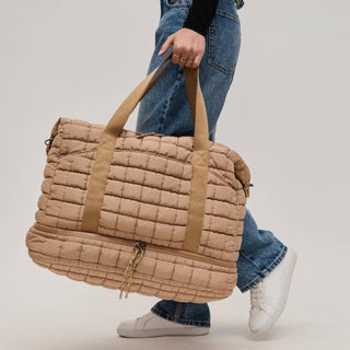 Globetrotter Quilted Nylon Puffer Travel Weekender