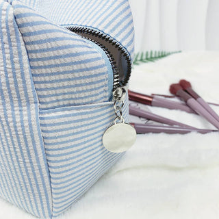 Bubble pouch stripe makeup bag