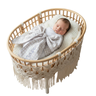 Newborn Swaddle Sash Maternity Sash with Big Bowknot Plaid