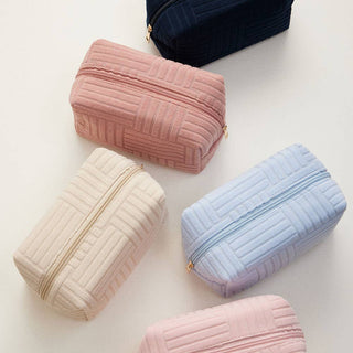 Grid Pattern Cosmetic Pouch Bag