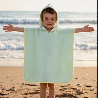 Seersucker Hooded Beach Poncho